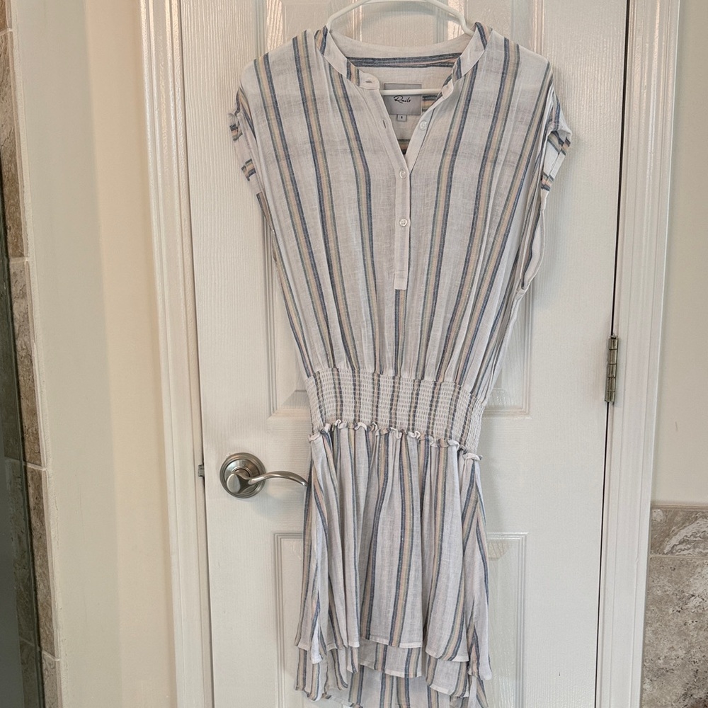Rails White Tunic with Blue and Pink Stripe Detail